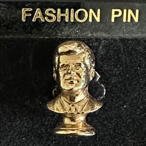 Gold-Tone Bust Lapel Pin - JFK